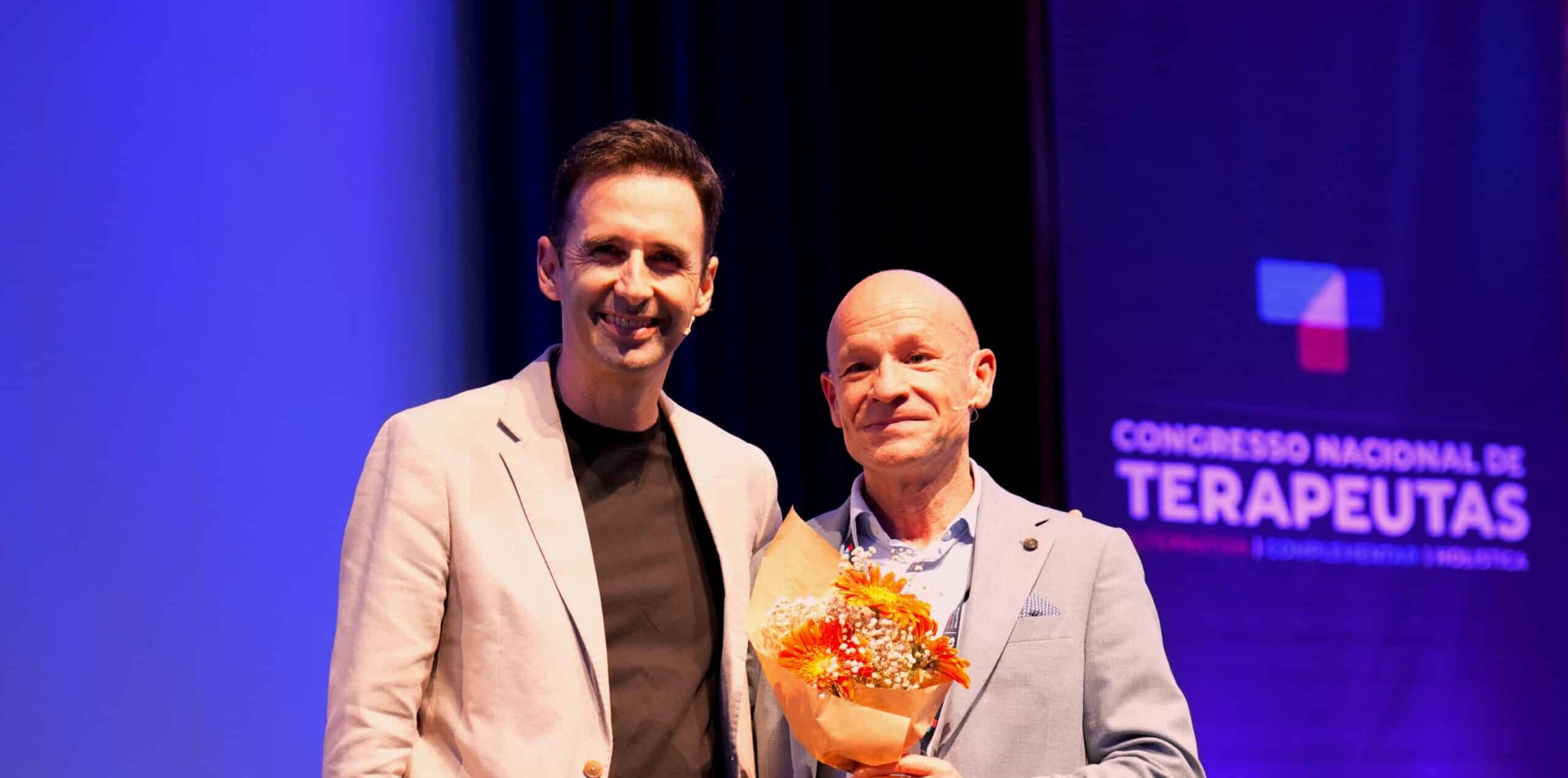 Pedro Frias com Alberto Lopes em evento nacional de desenvolvimento pessoal e terapias holísticas